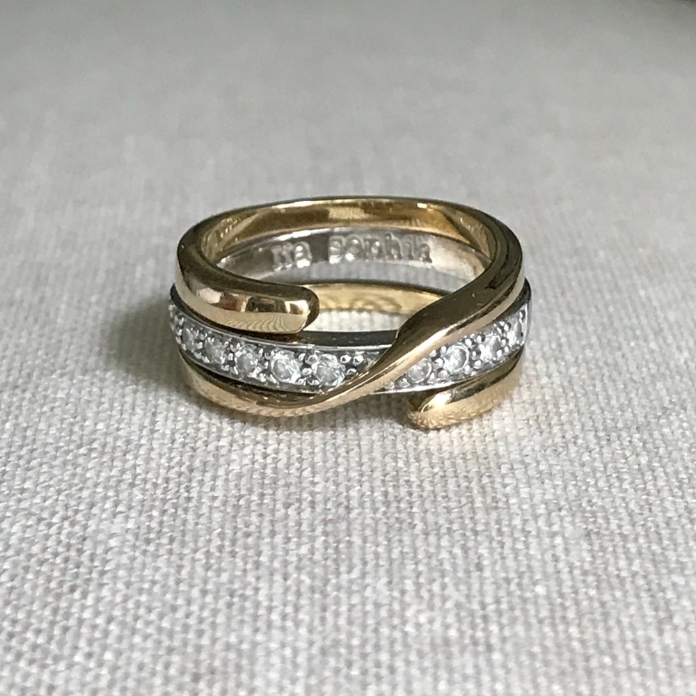 Lia Sophia Wrapped Gold Plated and CZ Ring, Sz 6